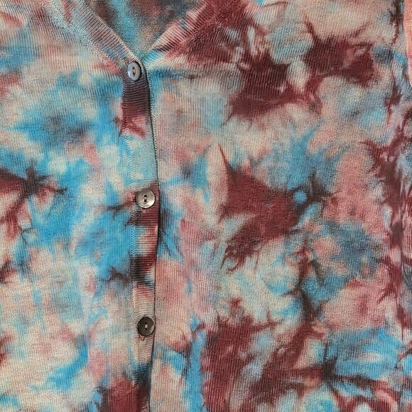 Sundance Knit Tie Dye V-Neck Button Front Cardigan Size XS | EUC - Picture 3 of 4